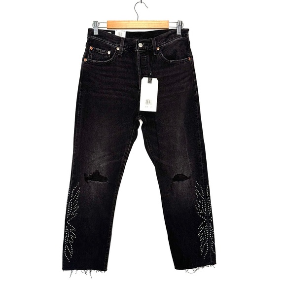 Levi's 501 | Black Canyon High Waist Crop Jean Size 28 NWT - Picture 2 of 14